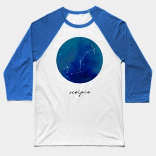 Scorpio Watercolor Zodiac Constellation Baseball T-Shirt